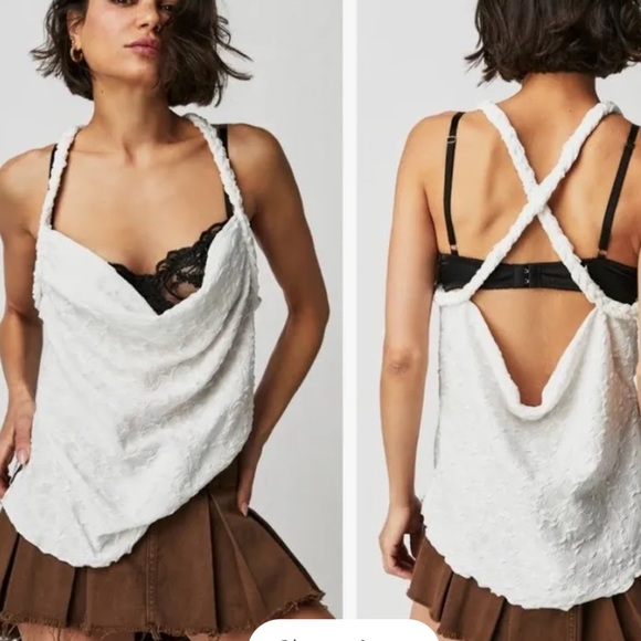 Free People Tops - FREE PEOPLE MYKONOS BRAIDED SLEEVELESS TOP WHITE XS SMALL